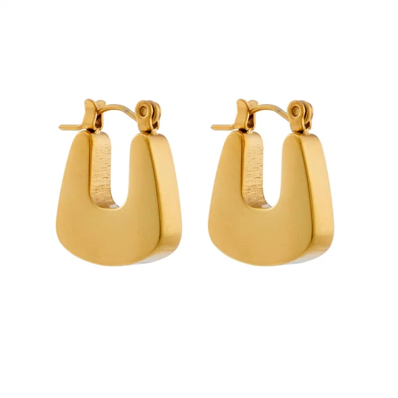 316L Stainless Geometric U-Shaped Earrings For Women