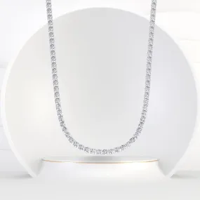 4-Prong Natural Diamond Tennis Necklace - Platinum