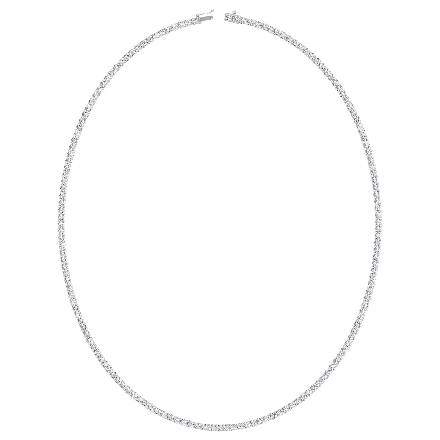 4-Prong Natural Diamond Tennis Necklace - Platinum