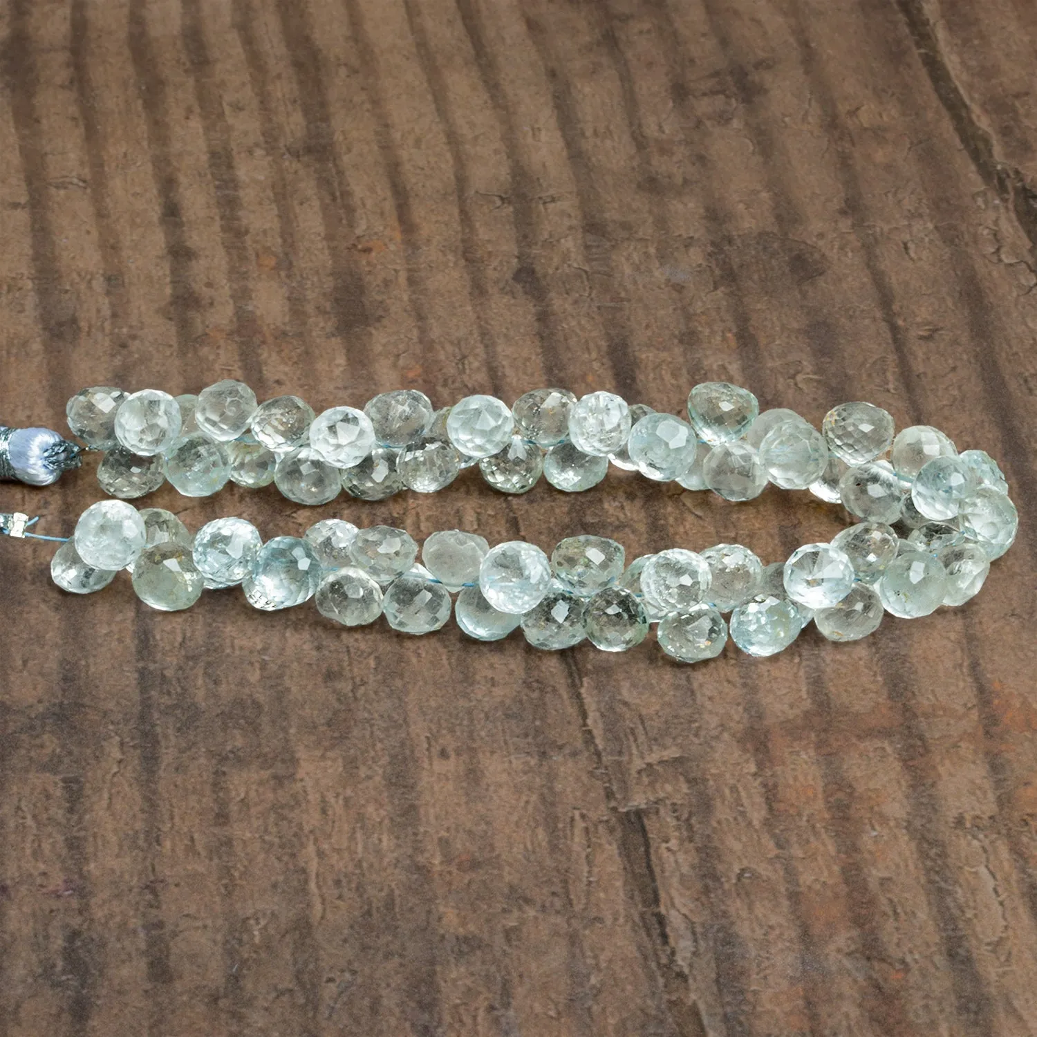 6-8mm Natural Topaz Candy Kisses 7.5 inch 55 beads