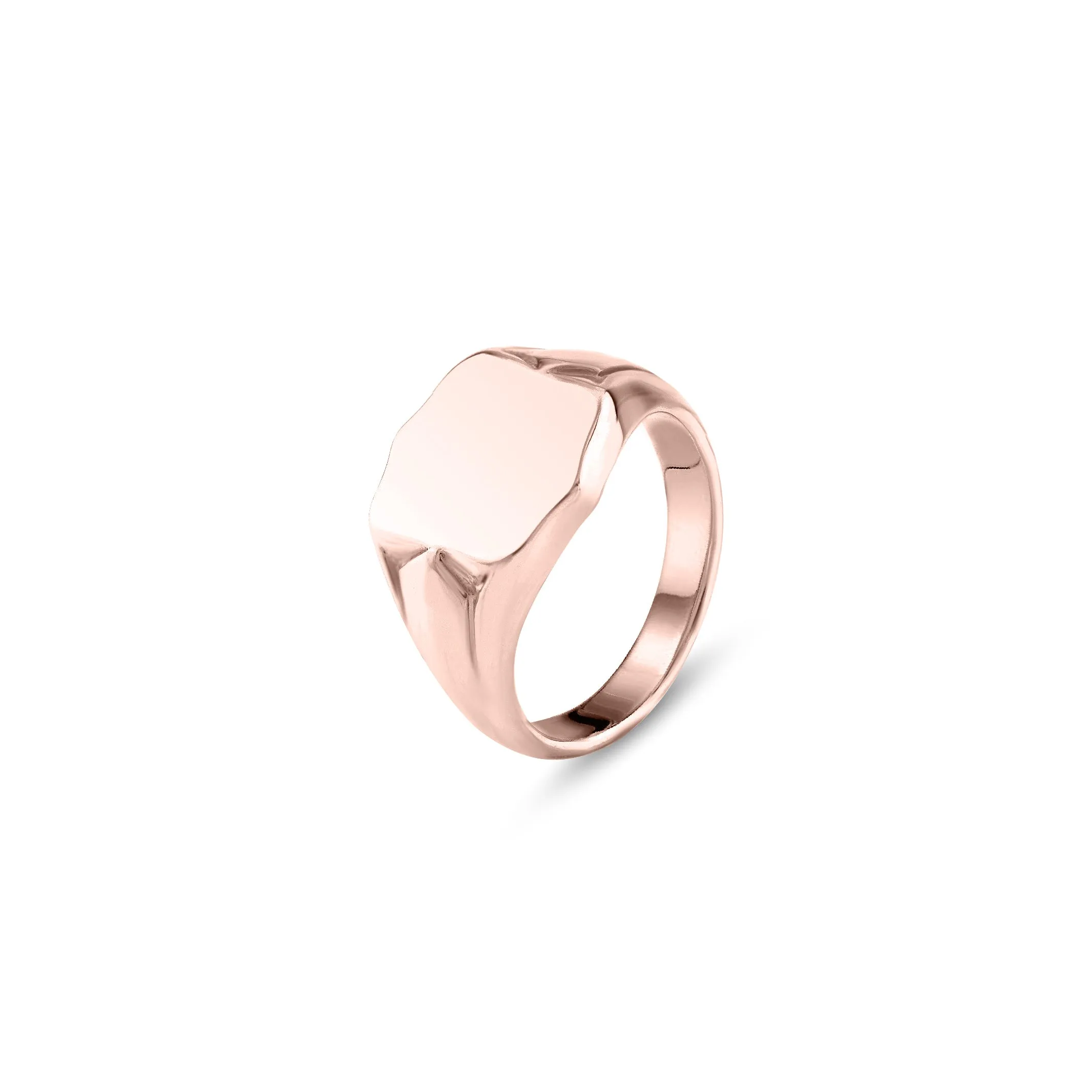 9ct Rose Gold 14 x 12mm Shield Signet Ring