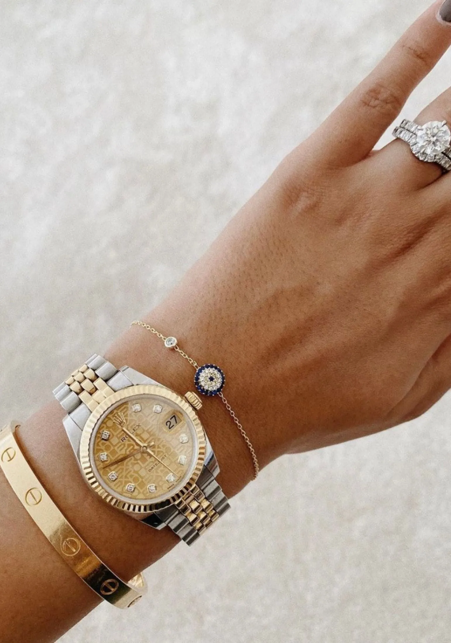 Evil Eye Bracelet Dipped in Gold with Zircon