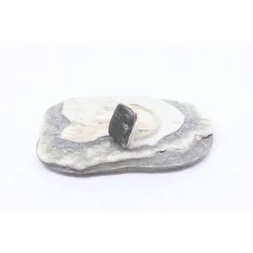 Haeata Thin Silver Greenstone Ring