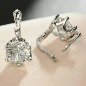 Huitan Hot Women’s Hoop Earrings with CZ Stone Stylish Daily Wear Jewelry