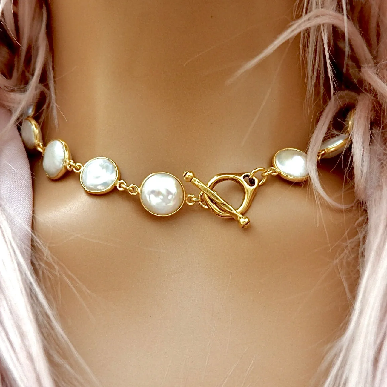 my flat freshwater pearl choker