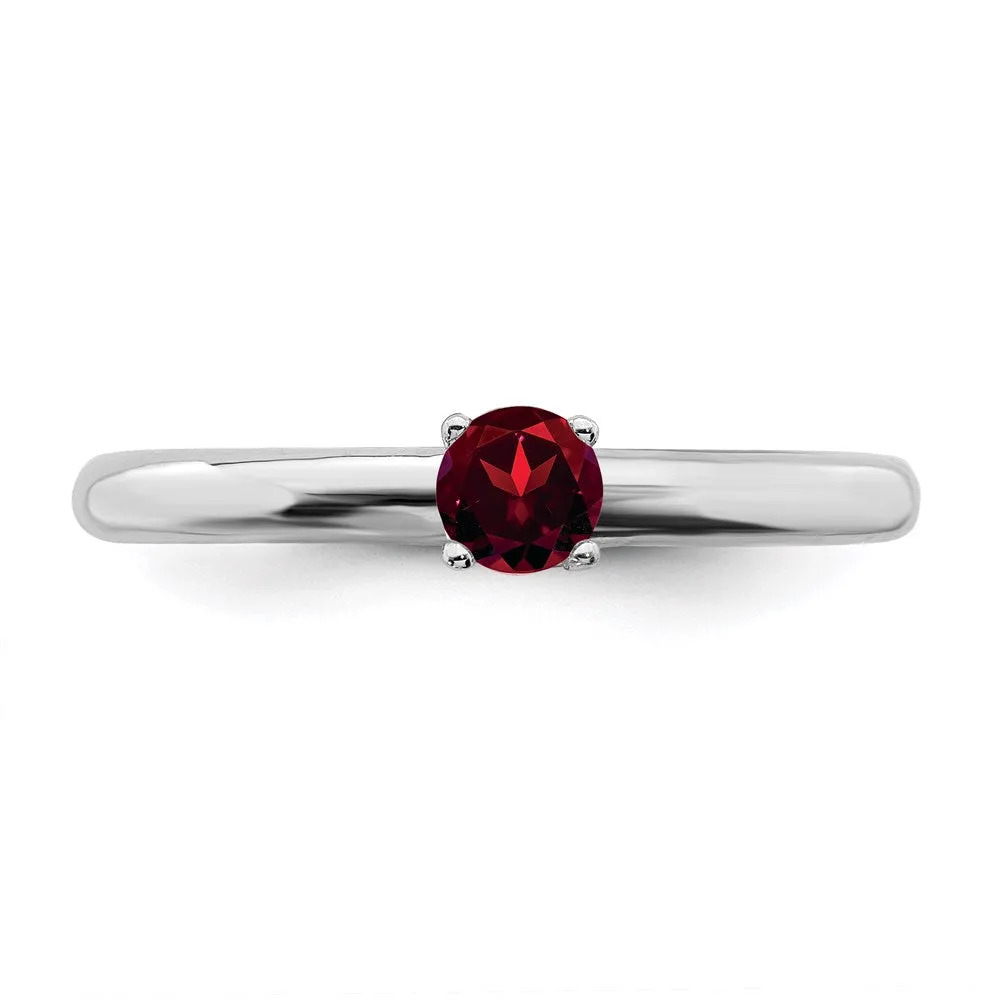 Sterling Silver Expressions Rhodium Garnet Ring | QSK1899