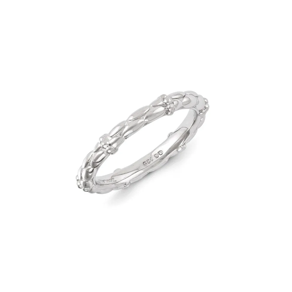 Sterling Silver Stackable Expressions Rhodium Ring | QSK1137